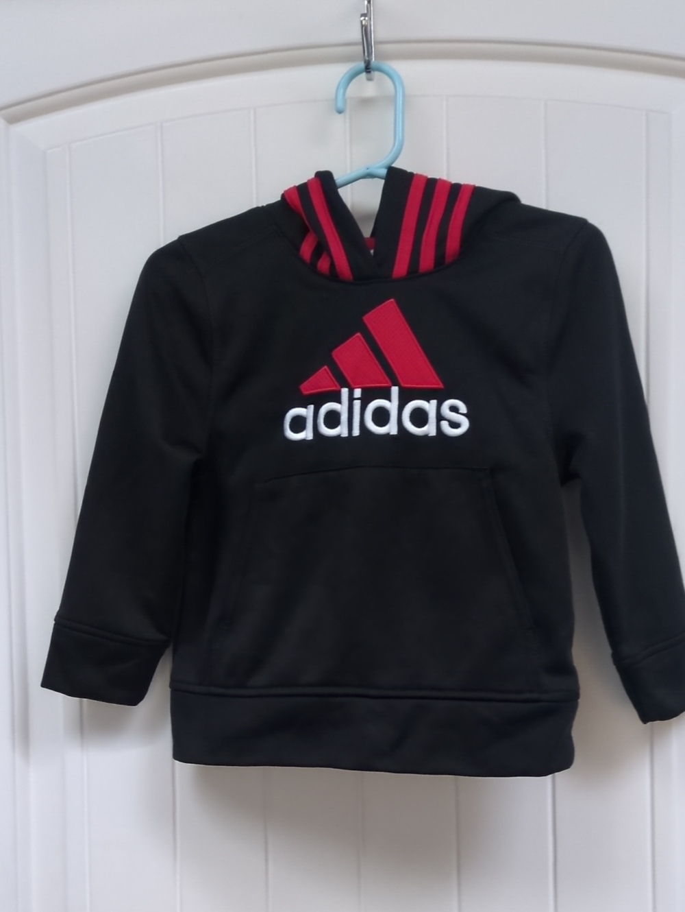 adidas Kids Black & Red Logo Hoodie